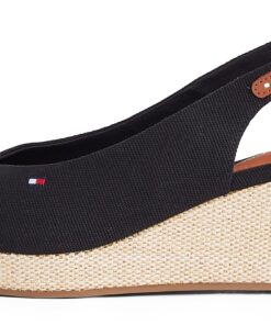 Tommy Hilfiger Espadrilles Compensées Femme Chaussures Étanches à Talon Élevé Fw0fw08595 Sandales Détente Chauffage de P