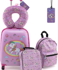 Valise en roulettes pour enfants SOARS Voyage 5 Pièces 16" |ideal pour 3+ ans |Valise fille et garçon|avec sac à dos et