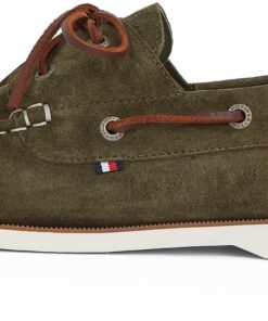 Tommy Hilfiger Chaussures de Bateau Homme en Suede – Modèle Core RWB FM0FM04630