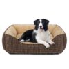 JOEJOY Panier pour Chien Moyen Taille, Coussin Doux Anti-anxiété, Lavable et Antidérapant pour Chiens et Chats, 76x61x23