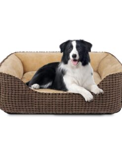 JOEJOY Panier pour Chien Moyen Taille, Coussin Doux Anti-anxiété, Lavable et Antidérapant pour Chiens et Chats, 76x61x23