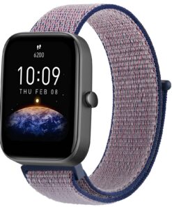 Wanme bracelet Amazfit Bip 3_pro_écran_replacement_nylon_souple_20mm_sport_homme