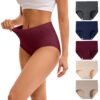 INNERSY Culotte Femme Coton Taille Haute Confort Élastique Doux OEKO-TEX STANDARD 100 Lot de 5 Sous-Vêtement Éco-Respect