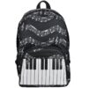 Sac à dos d’écolier à motifs de notes de musique en tissu Oxford – 4 couleurs pour enfants – Design punk élégant