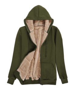 Voqeen Sweat-Shirt à Capuche Doublure Polaire Femme Hiver Épais Hoodie Zip Up