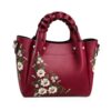 Sac à Main Brodé NICOLE & DORIS pour Femmes Décontracté Sac Fourre-Tout Simili Cuir Poignées Tressées