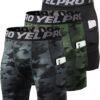 SPVISELot de 3 shorts compressifs pour homme - Sous-vêtements de compression en élasthanne - Short de course à pied pour