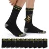 Mowenti Chaussettes Homme de Travail Hautes OEKO-TEX STANDARD 10 Paires Chaussette Crew Chaudes Coton pour Sport Hiver