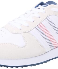 Tommy Hilfiger Baskets de Running Homme Élevées en Cuir Souple Respirant Performance Sportive