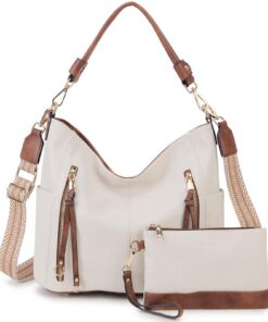 Sacs à main Hobo Chase Chic Cuir PU pour femmes，Sac Shopping Grande Bandoulière 2PCS Set