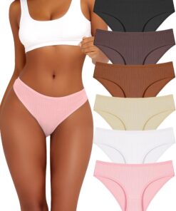 BeReady Lot de 6 sous-vêtements en coton stretch confortables pour femme | Respirant | Idéal pour la gymnastique | Soupl