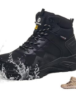 CYKYGGO Chaussures de sécurité Hommes S3 Imperméable et légères pour le travail Montante ESD avec embout en acier chaude