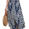 Jupes CUPSHE Abstrait Smocké Taille Haute femme pour vacances Casual Coverup