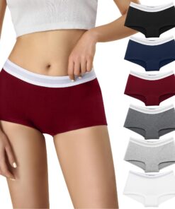 Lakpoau Boxer Femme CotonLot de 6 Caleçon S-XL Caleçon Sport Basics