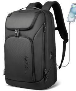 HEROIC KNIGHT Sac à Dos Affaires Noir pour Travail Bureau avec Ordinateur Portable de 17,3 Pouces et Double Port USB