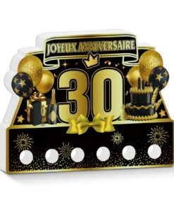 Table Décor Putuo 30 Ans Niger Or Tendance Anniv. Adulte – Déco PVC Double Face