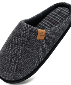 COFACE Chaussures en Mousse à Mémoire pour Homme Chaud Hiver Chaussons Extérieur Intérieur Antidérapante Taille 45