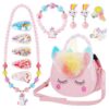 VGMANNTA Licorne Sac a Main Licorne - Bijoux Enfants Fille Cadeau Anniversaire -Rose1