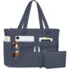 Sac Fourre-Tout Femme LUROON Velours Côtelé Tote Bag Ordinateur 15.6 Pouces Voyage Travail Collège Fermeture Éclair