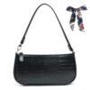 Sac à Bandoulier Aucuu pour Femme en Cuir PU Rétro Motif Crocodile, Petit Mini Sac Main Classique avec Chaîne pour Femme