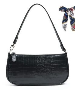 Sac à Bandoulier Aucuu pour Femme en Cuir PU Rétro Motif Crocodile, Petit Mini Sac Main Classique avec Chaîne pour Femme