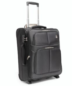 Aerolite Extensible 55x40x20 à 55x40x23 Ryanair Priorité Lufthansa et plus - Valise Bagage Cabine Noir | Taille maximale