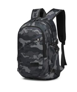 Sac à Dos Kono Portable Imperméable Antivol Homme Femmes Voyages Affaires Collège 15,6 Pouces USB Camouflage GRS