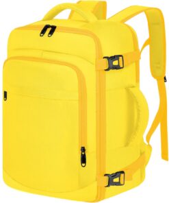 Sac à Dos Voyage Cabine ENZOSUM Jaune 20L pour Ryanair Bagage Cabine pour Sous Siège Homme Femme