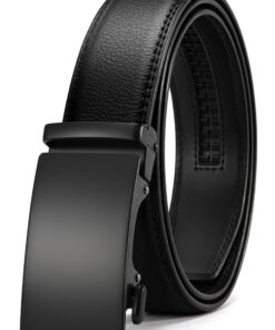 Ceinture Homme Automatique à Boucle à Cliquet - 35 mm de Largeur, Ceinture Ajustable pour Homme, Ceinture Mode Bleu Noir