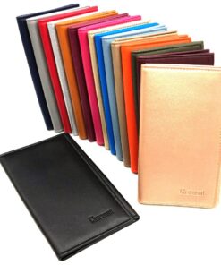 Charmoni Hug - Etui Porte Papiers Voiture Permis de Conduire Carte Grise Homme Femme en Cuir Vachette (TU, Argenté) Ch