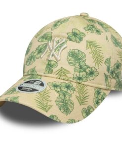 New Era 9Twenty Femme Cap - New York Yankees Baseball Cap, Tropical Pattern for Women, Breathable Cotton Hat