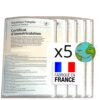 BLAUBODY Pochette Carte Grise - Étui Transparente en Lot de 5 pour Protéger Papier Assurance Auto - Pack Accessoires Voi