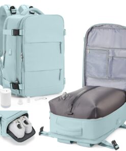 HPLQQ Sac à dos sous vide de voyage avec pompe - Compression Cabine Avion Easyjet, Sac airbag pour Homme/Femme P3-Bleu c