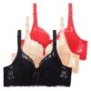 Soutiens-Gorge Push-Up Lot De 3 Armatures Soutien-Gorge Sportif Femmes Dentelle Ajustable pour Entraînementquotidien