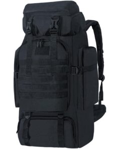 Sac à Dos de Randonnée Étanche 80L pour Camping et Escalade - Idéal pour Hommes et Femmes (Noir) Sac à Dos Étanche 80L