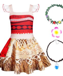 Déguisement Moana Fille Halloween Noël Carnaval|Robe Princesse Vaiana|Fille Princesse Moana Robe Soirée Festif