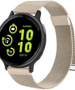 Bracelet en Métal pour Garmin Venu Sq 2 - Magnétique - Champagne - Compatible Avec Venu, Venu 2 Plus, Vivoactive 5, Vivo