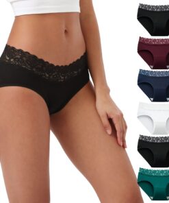 INNERSY Culottes Femme Coton Doux Slip Sexy Chic Élastique Lot de 6 OEKO-TEX
