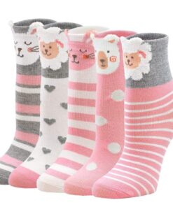 Chaussettes fille OEKO-TEX STANDARD 100 fantaisie animaux 5 paires
