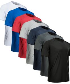 T-Shirts miijoory pour homme - Lot de 3/5/7 à manches courtes - Séchage rapide - Élégant pour sport et fitness