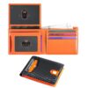 Portefeuille VATAN Homme en Cuir avec Blocage RFID - 15 Emplacements pour Cartes & Boite Cadeau (Carbone Noir et Orange)