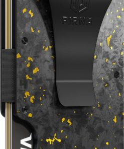 Porte-Cartes de Crédit PIRNA en Fibre de Carbone avec Protection RFID | Cadeau pour Homme | Jaune Carbone