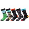 WeciBor Homme Chaussettes en Coton Motif Drôle Multicolores 5 Paires