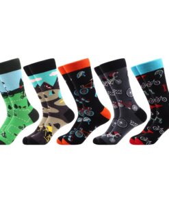 WeciBor Homme Chaussettes en Coton Motif Drôle Multicolores 5 Paires