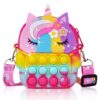 Ainiv Ainiv Sac à Bandoulière Fille 2 en 1 Licorne Push Bubble Jouets Longueur de Bandoulière Réglable Cadeaux Pour Fill