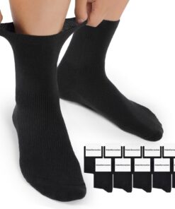 Mowenti Chaussettes Diabétiques Homme Femme Classeuses OEKO-TEX STANDARD 100 Ample Sans Elastique Classeuses en Coton Ex