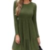 CUPSHE Robe d'automne 2024 décontractée pour femme en tricot à volants et coupe trapèze