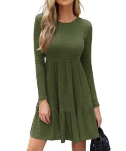 CUPSHE Robe d'automne 2024 décontractée pour femme en tricot à volants et coupe trapèze
