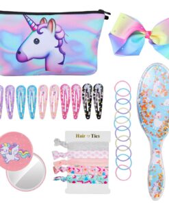 HIFOT Licorne Brosse à cheveux pour enfants en miroir et bandes de cheveux ajustables filtres pour la salle de bain fill