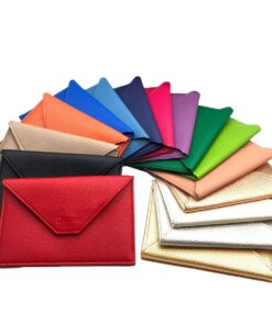 Porte-papiers voiture Charmoni - Forme enveloppe - Cuir vert - 15x11cm - Idéal pour femme et homme